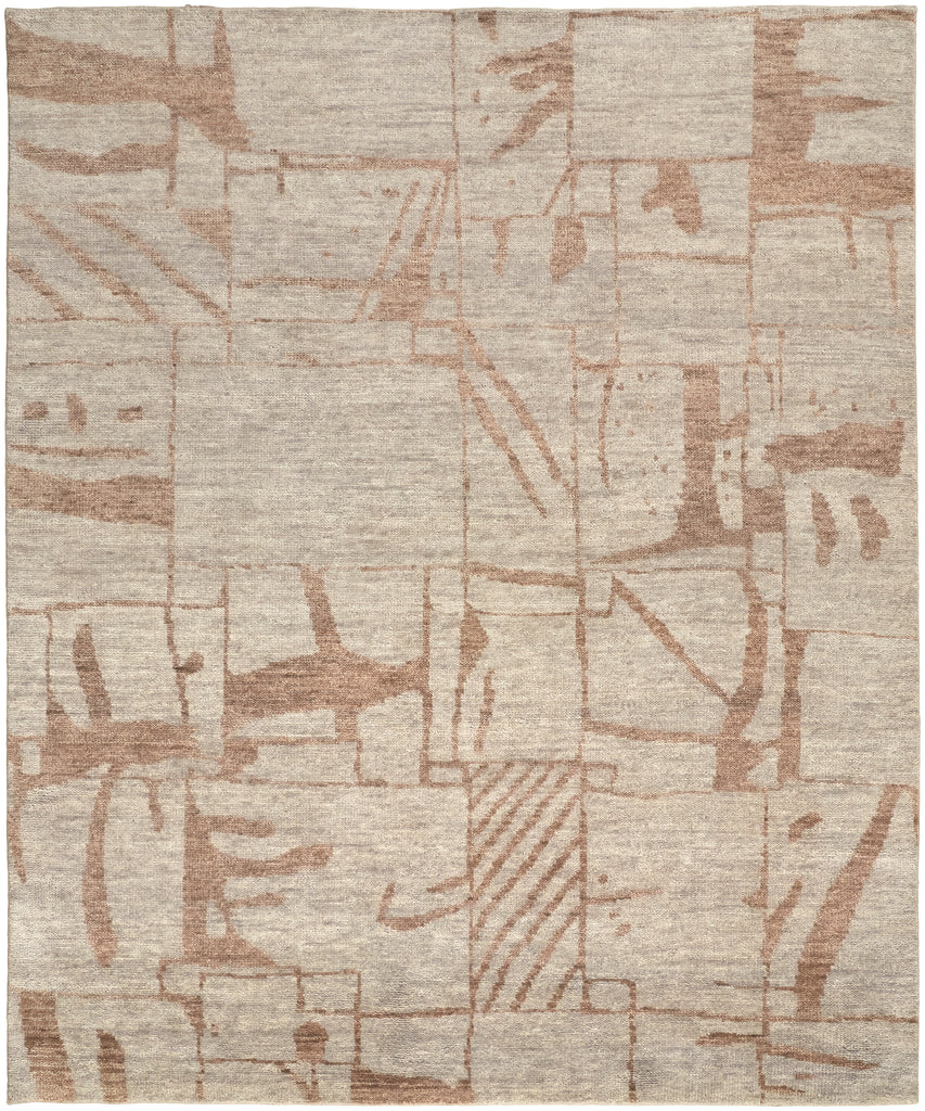 Sutton Transitional Abstract Tan Orange Area Rug (11'6" x 15')