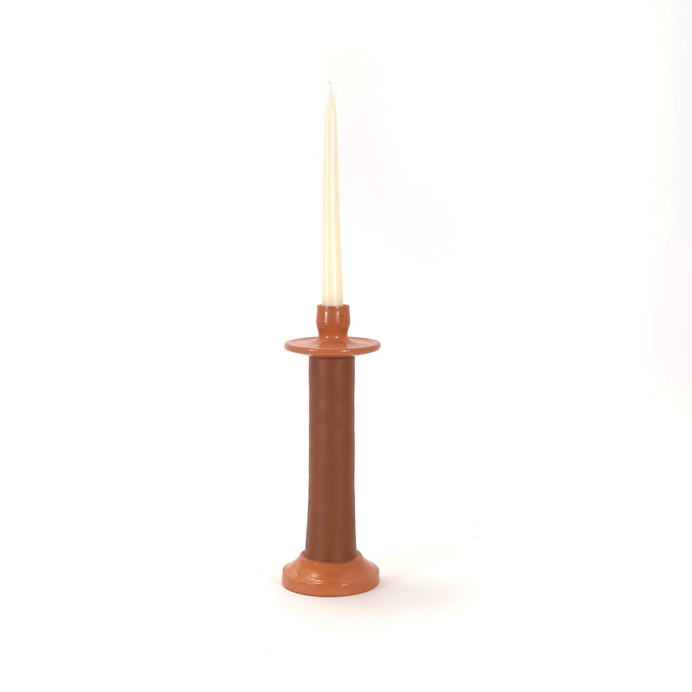 Leather Wrapped Candle Holder