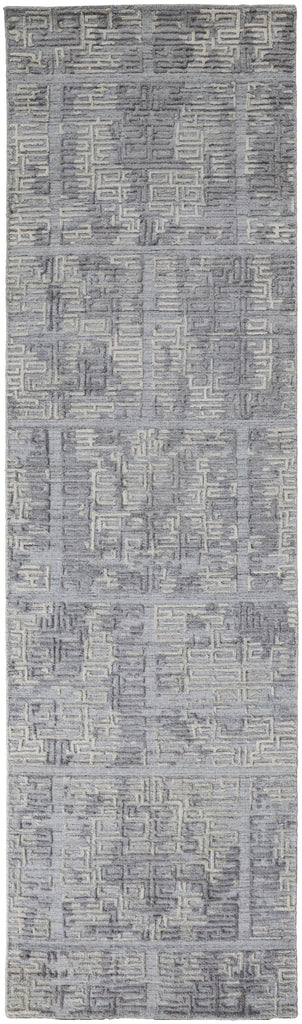 Elias Modern Abstract Gray Ivory Area Rug (2'9" x 8')