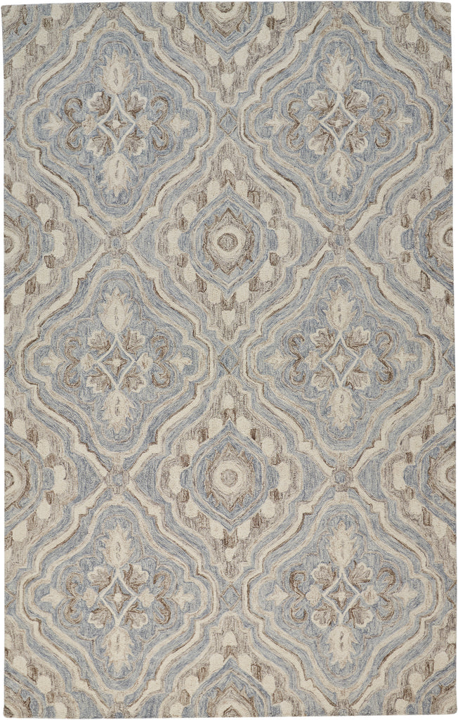 Rhett Transitional Medallion Tan Blue Brown Area Rug (5' x 8')