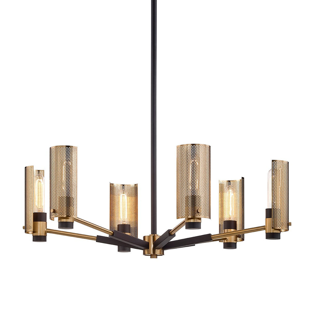 Pilsen Chandelier 14" - Modern Bronze And Aged Brass