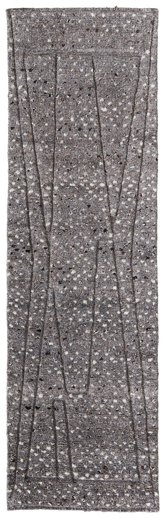 Dering Modern Polka Dots Gray Tan Taupe Area Rug (2'6" x 10')