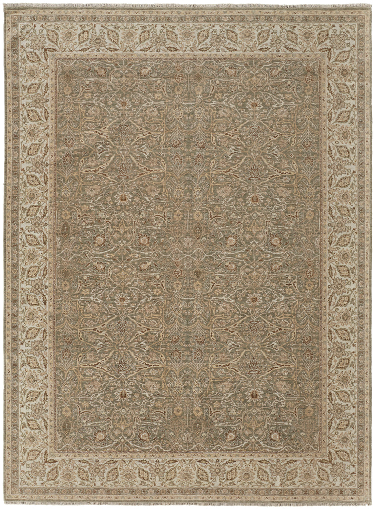 Zander Transitional Oriental Ivory Gray Brown Area Rug (5'6" x 8'6")