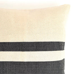 Woven Block Pillow Case Natural With Black