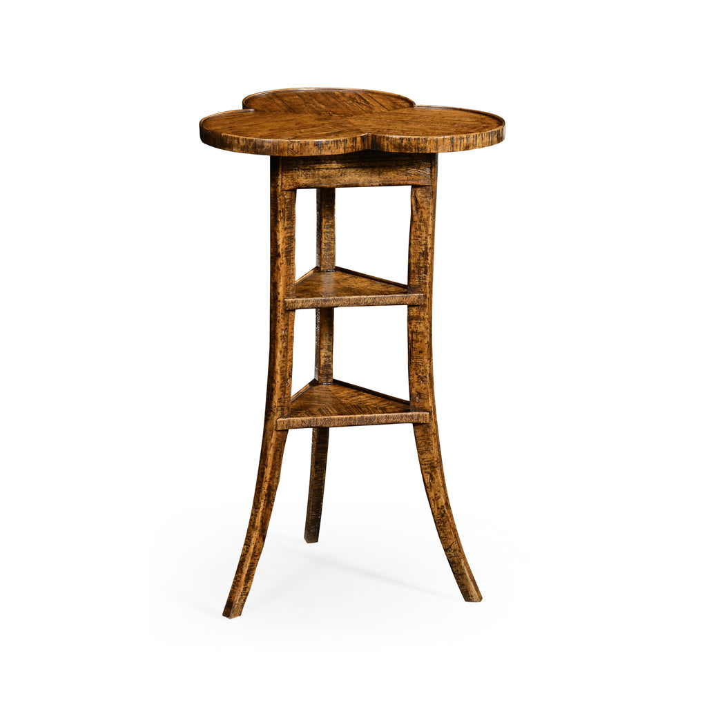 Casual Accents Country Walnut Trefoil Side Table