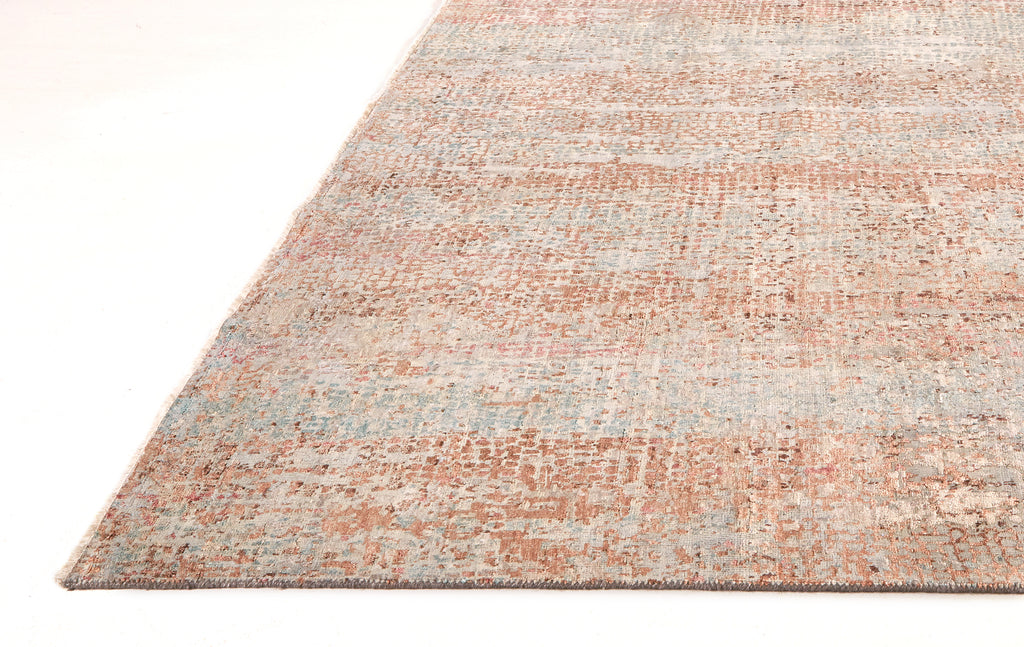 Eros Modern Distressed Pink Gray Blue Area Rug (2' x 3')