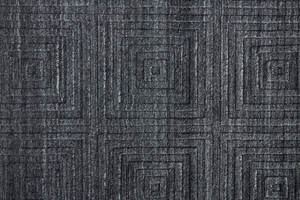 Redford Transitional Solid Gray Black Area Rug (8' x 10')