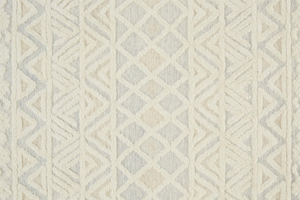 Anica Traditional Geometric Ivory Blue Tan Area Rug (5' x 8')