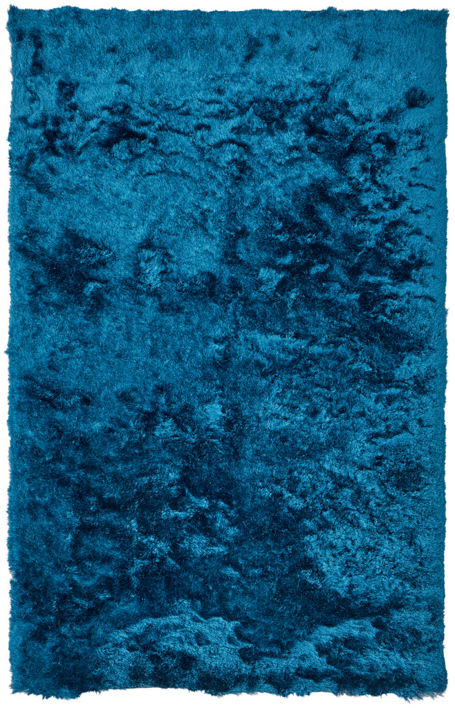 Indochine Modern Solid Blue Area Rug (3'6" x 5'6")