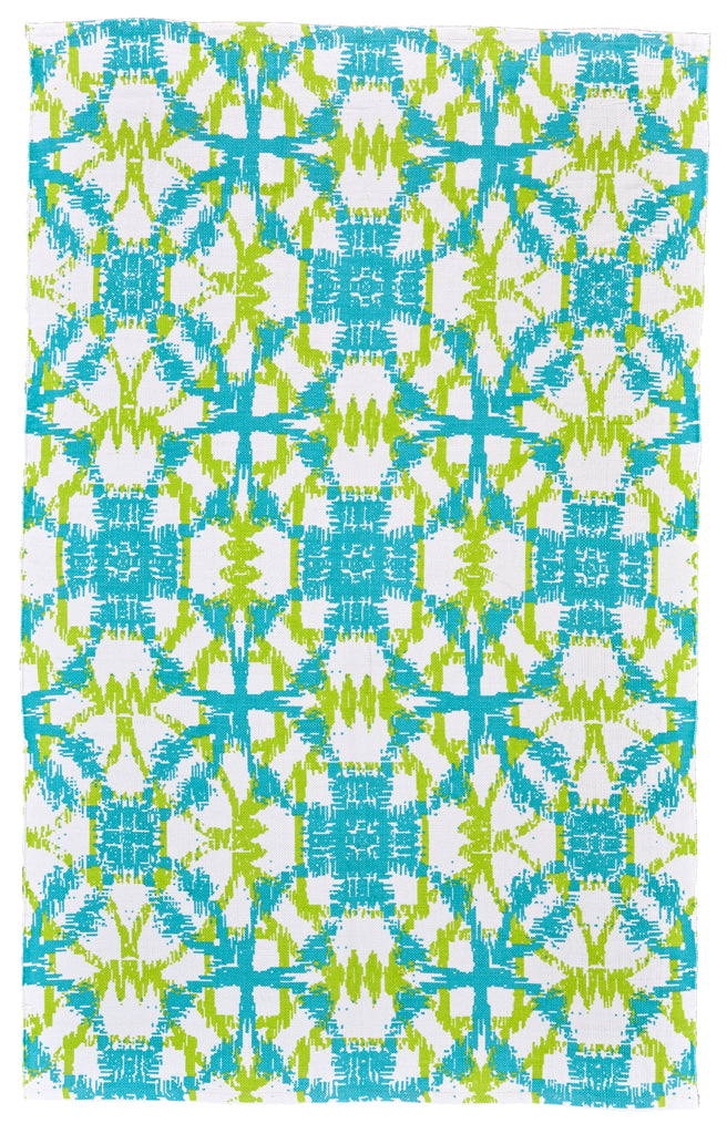 Swann Modern Ikat Blue Green Area Rug (8' x 11')