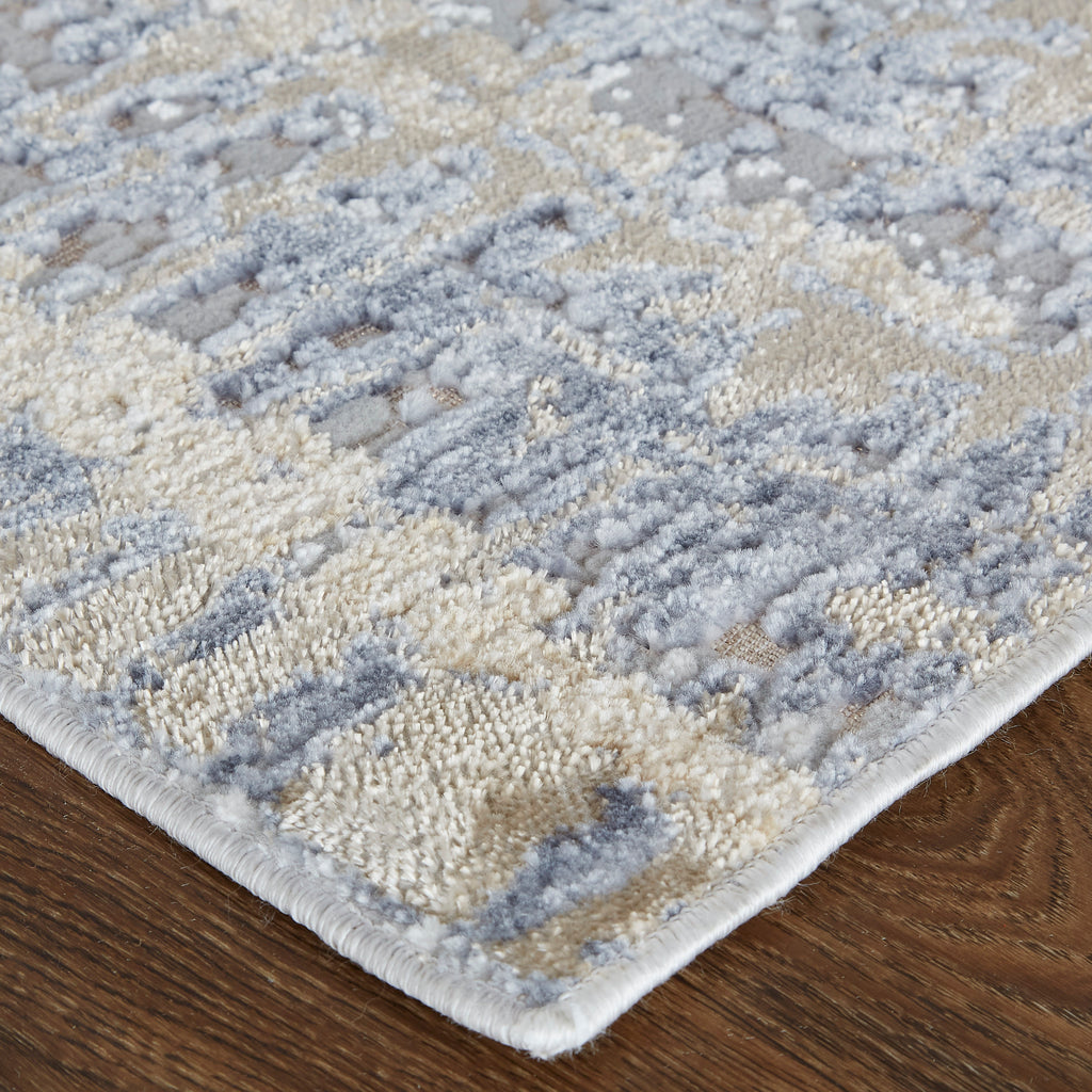 Laina Transitional Gradient Ombre Tan Brown Blue Area Rug (12' x 15')