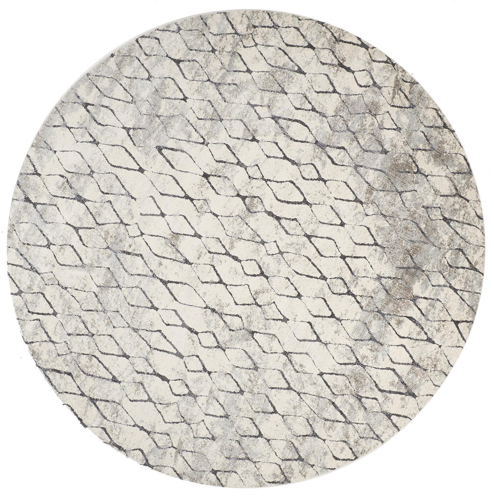 Kano Transitional Diamond Ivory Gray Taupe Area Rug (8'9" x 8'9" / Pattern 2)