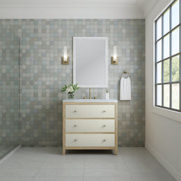 Celeste 36" Single Vanity in Sunwashed Oak with Embossed Shagreen