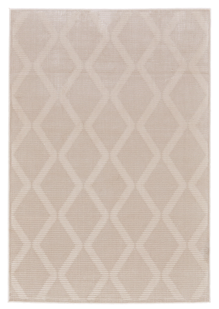 Prasad Modern Geometric Ivory Tan Area Rug (8' x 11')