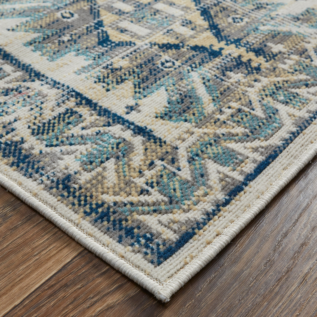 Nolan Transitional Southwestern Green Blue Ivory Area Rug (12'10" x 15')