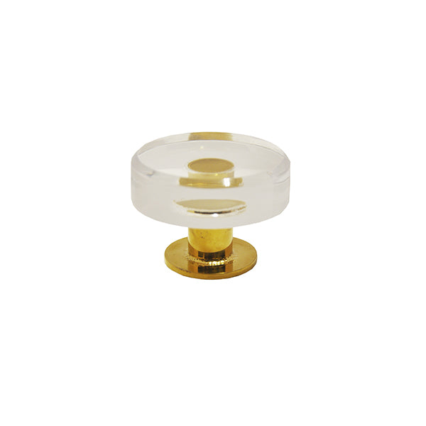 Round Acrylic And Brass Knob