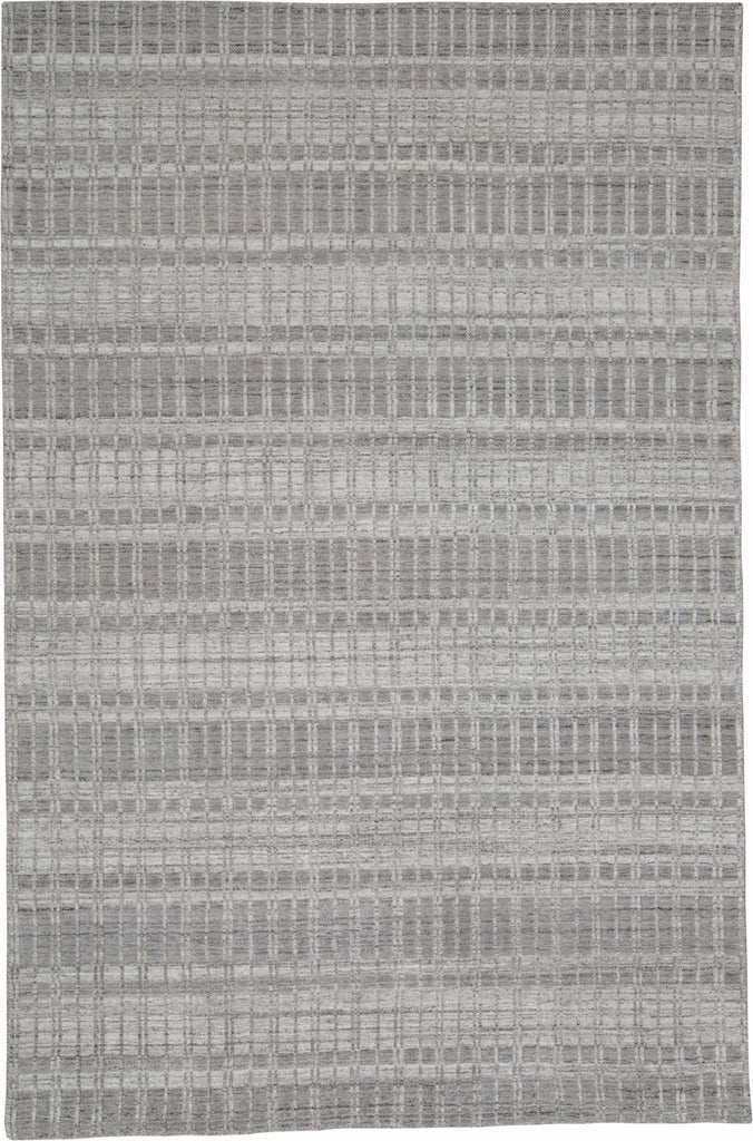 Odell Transitional Geometric Gray Silver Ivory Area Rug (2' x 3')