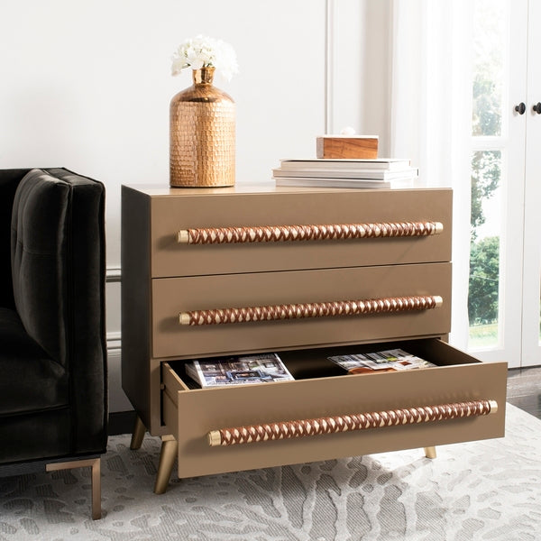 Raquel 3 Drawer Chest - Taupe