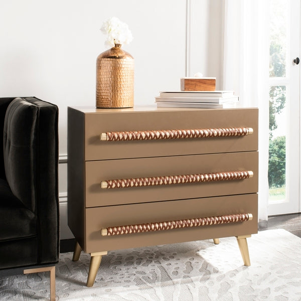 Raquel 3 Drawer Chest - Taupe