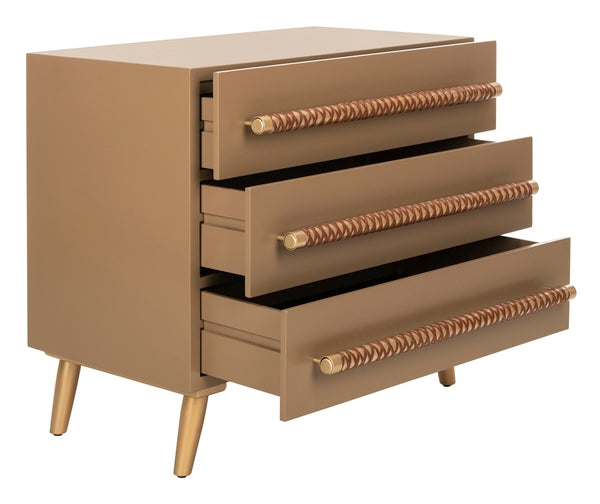 Raquel 3 Drawer Chest - Taupe