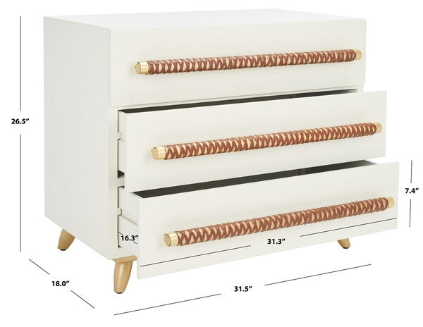 Raquel 3 Drawer Chest- White