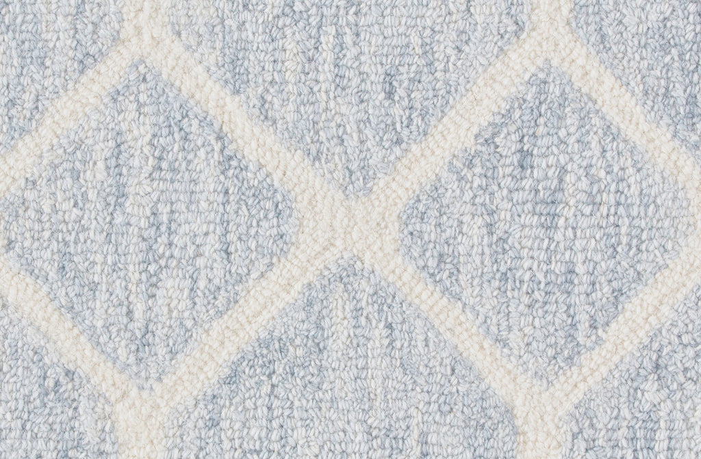 Belfort Transitional Trellis Lattice Blue Ivory Area Rug (5' x 8')