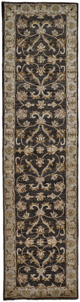 Eaton Traditional Oriental Blue Gray Taupe Area Rug (9'6" x 13'6")