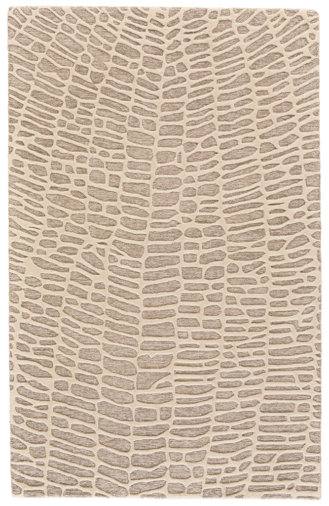 Enzo Transitional Abstract Tan Ivory Area Rug (2' x 3')