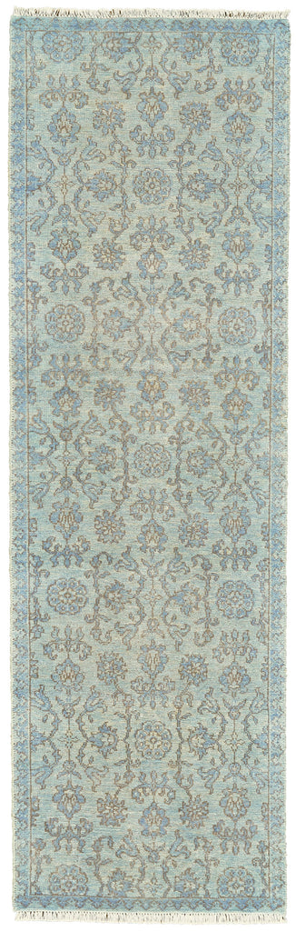 Zenas Traditional Oriental Blue Brown Area Rug (2'6" x 10')