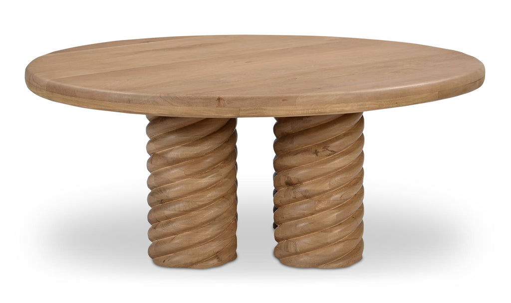 Treccia Round Coffee Table Oak