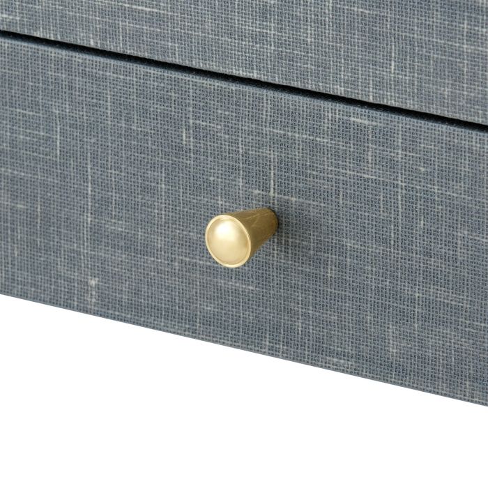 Claudette Desk - Washed Winter Gray, Gold Leg Caps