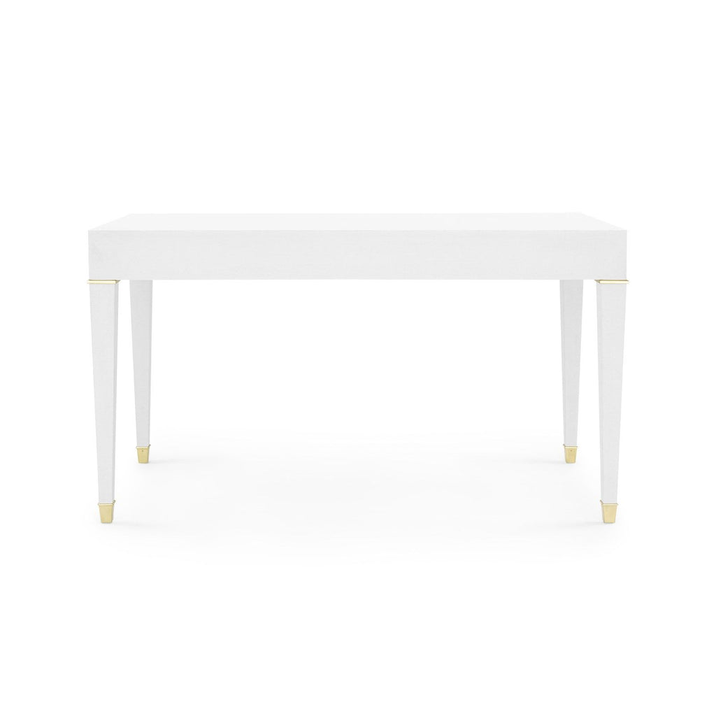 Claudette Desk - Cream, Gold Leg Caps