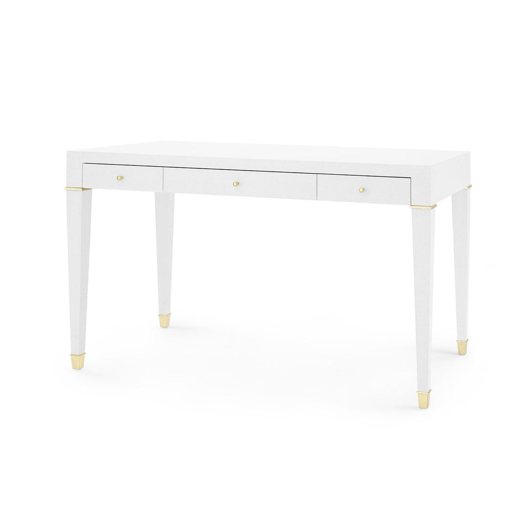 Claudette Desk - Cream, Gold Leg Caps