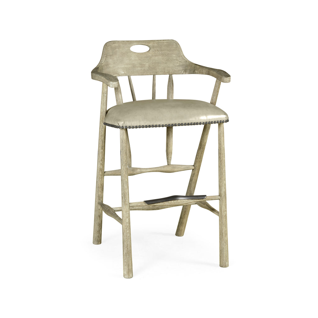 Casual Accents Greyed Oak Smokers Barstool