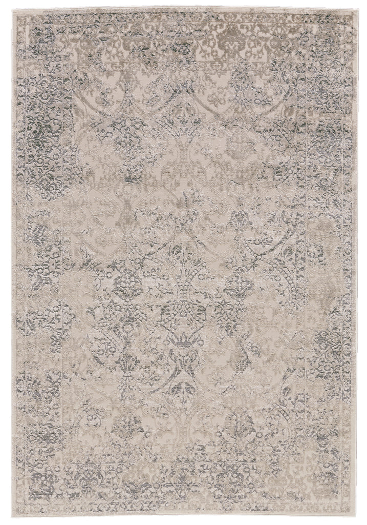 Prasad Modern Distressed Ivory Gray Black Area Rug (1'8" x 2'10")