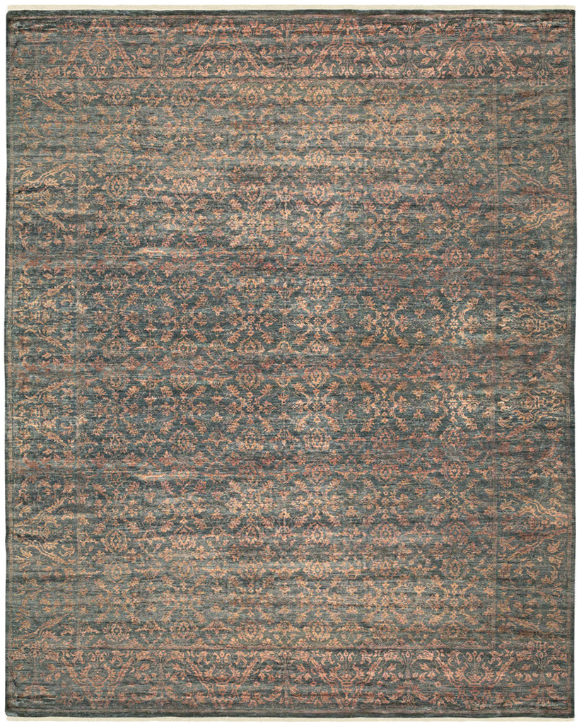 Tesoro I Transitional Damask Gray Tan Area Rug (7'9" x 9'9")