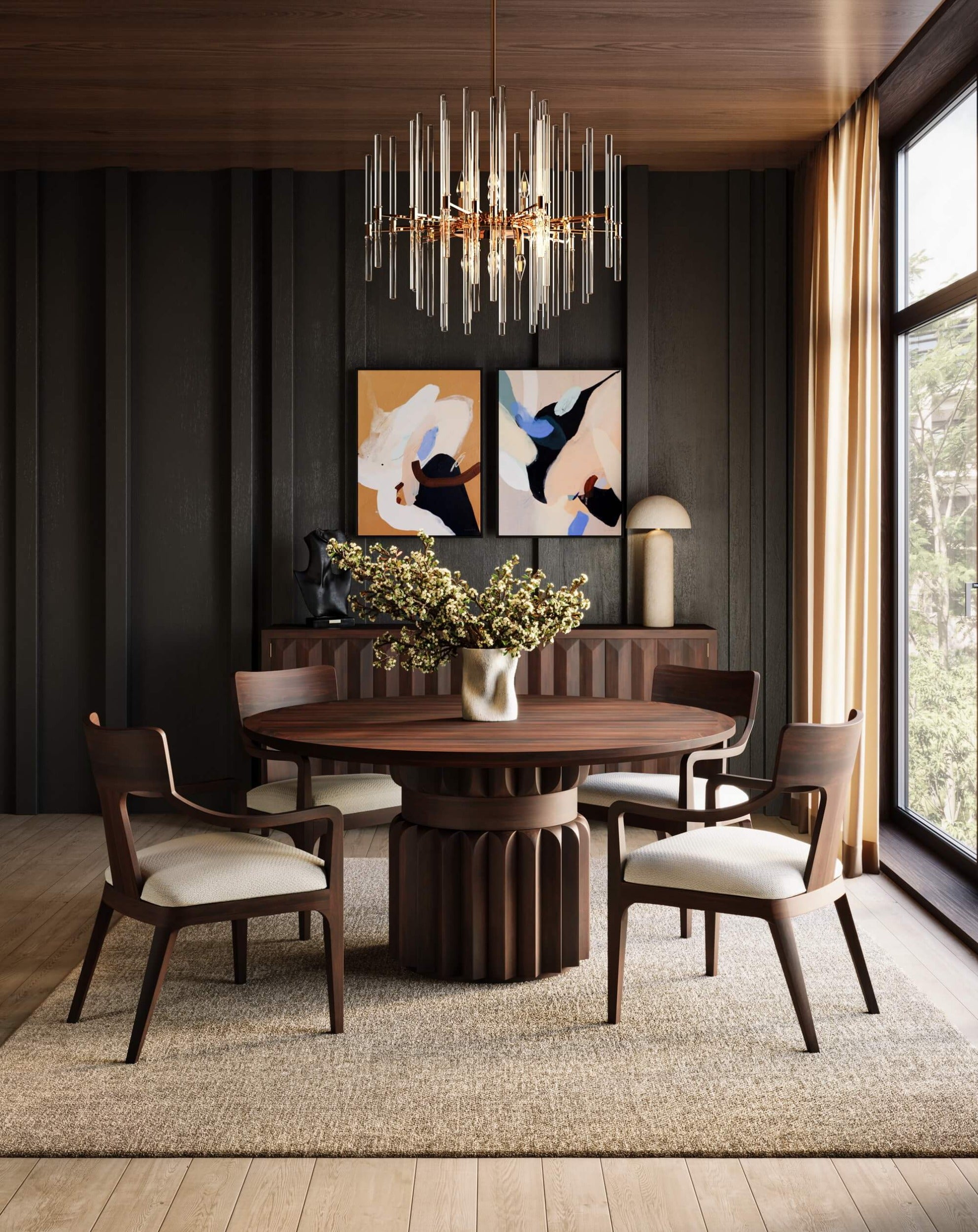 Colorado Round Dining Table 60'' in Walnut