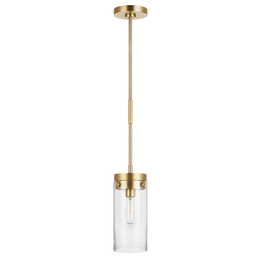 Garrett Medium Cylinder Pendant - Burnished Brass