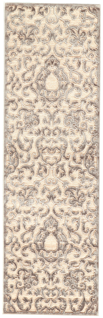 Saphir Zam Transitional Floral Botanical Tan Taupe Area Rug (2'6" x 8')