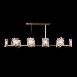 Claritas Ten-Light Horizontal Chandelier, Brass