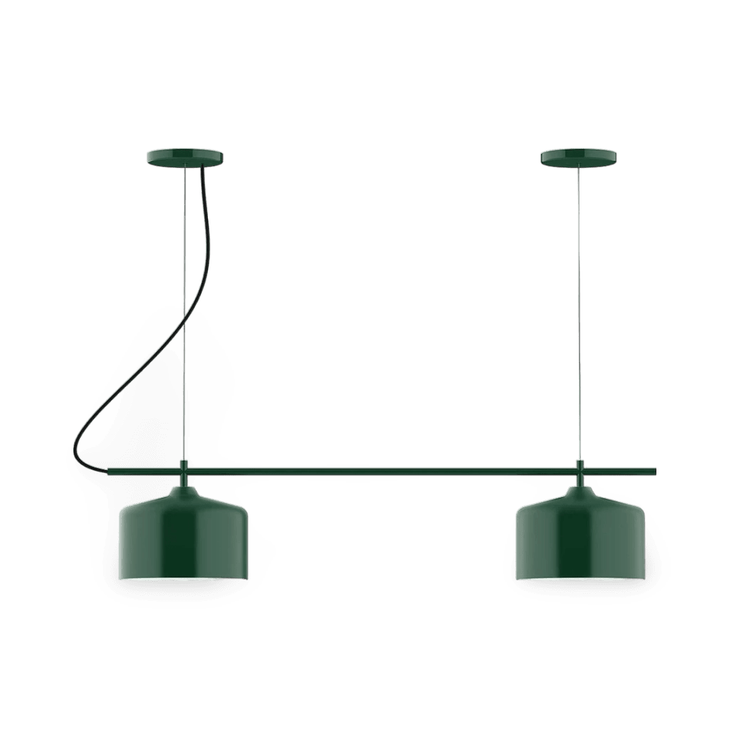 2-Light Linear Axis Chandelier, Forest Green - CHB419-42