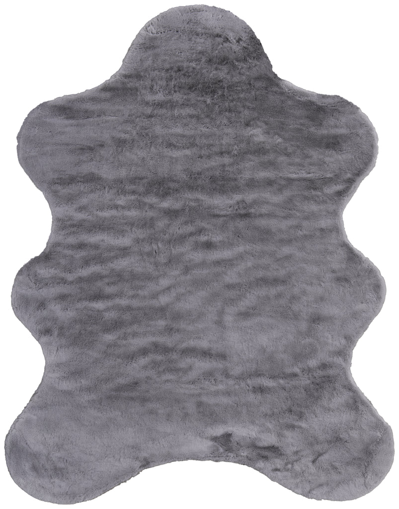 Luxe Velour Transitional Solid Taupe Gray Area Rug (5' x 6'6")