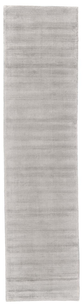 Batisse Modern Solid Gray Silver Area Rug (2'6" x 10')