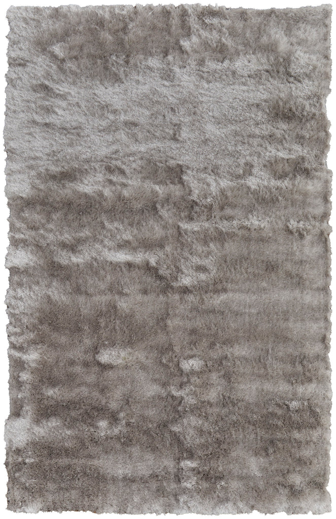 Indochine Modern Solid Gray Silver Area Rug (4'9" x 7'6")