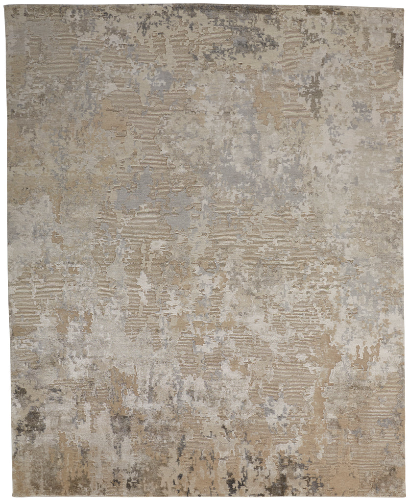 Gia Modern Distressed Taupe Brown Tan Area Rug (2' x 3')