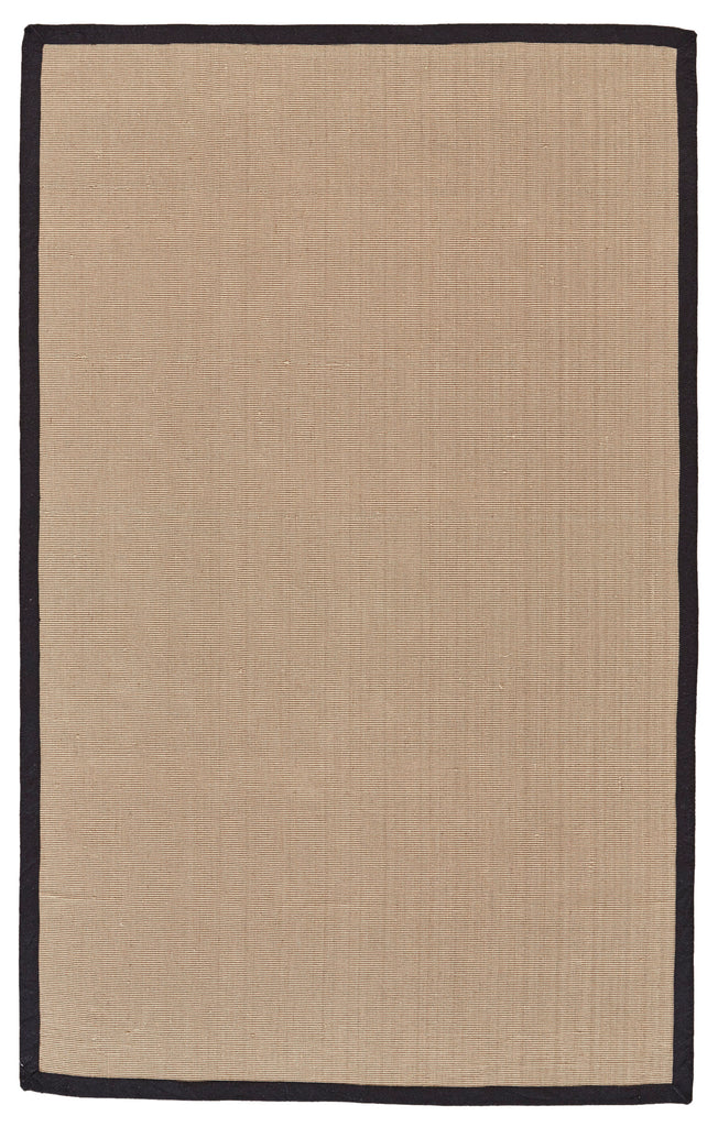 Berle Modern Bordered Tan Black Area Rug (2' x 3')