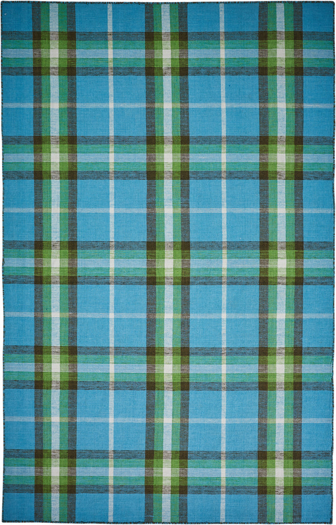 Crosby Transitional Plaid Blue Green Black Area Rug (3'6" x 5'6")