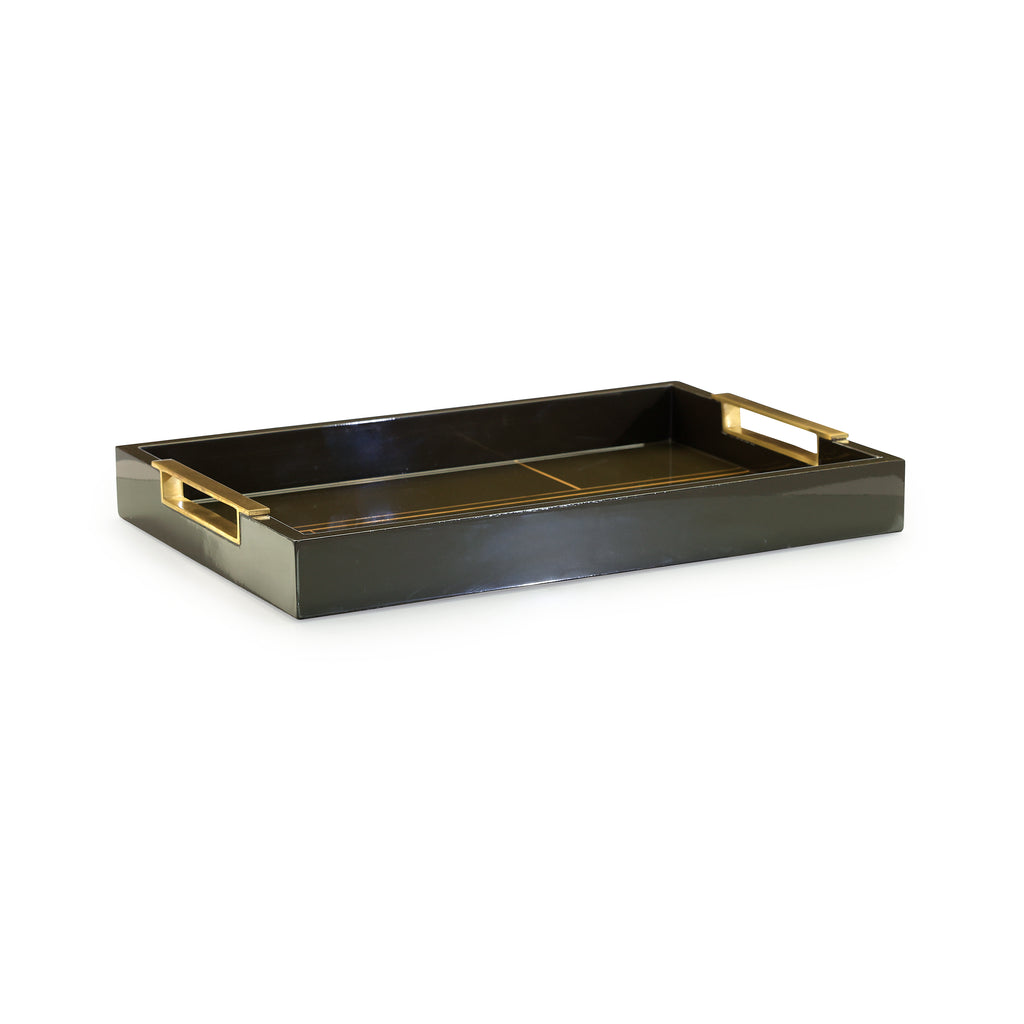 Tenebra Tray with Brass Handles