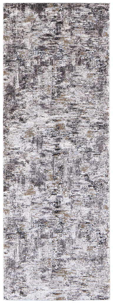 Vancouver Modern Abstract Ivory Gray Brown Area Rug (2'10" x 7'10")