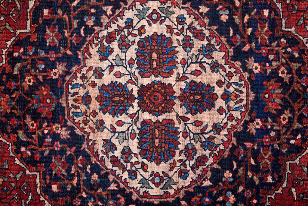 Rawlins Transitional Medallion Red Blue Tan Area Rug (3'11" x 6')